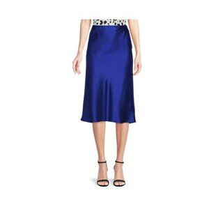 Vero Moda Curve Womens Satin Midi Skirt blue